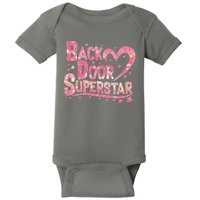 Back Door Superstar Meme Pink Glitter Baby Bodysuit