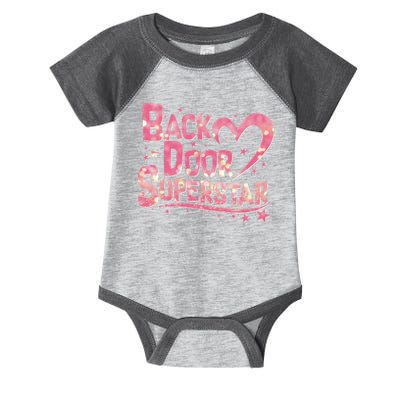 Back Door Superstar Meme Pink Glitter Infant Baby Jersey Bodysuit