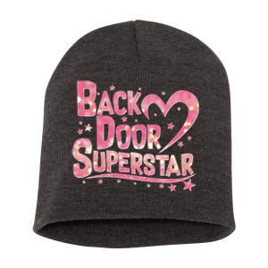 Back Door Superstar Meme Pink Glitter Short Acrylic Beanie