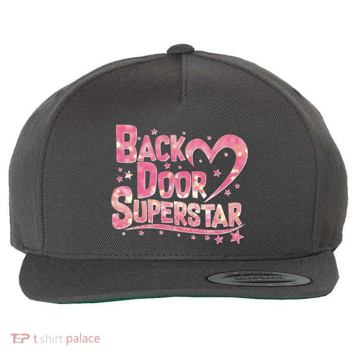 Back Door Superstar Meme Pink Glitter Wool Snapback Cap