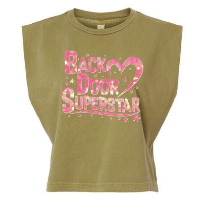 Back Door Superstar Meme Pink Glitter Garment-Dyed Women's Muscle Tee