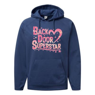 Back Door Superstar Meme Pink Glitter Performance Fleece Hoodie