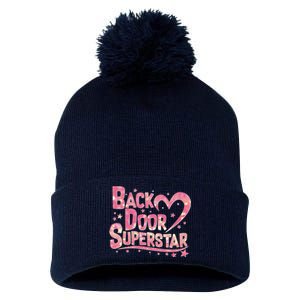 Back Door Superstar Meme Pink Glitter Pom Pom 12in Knit Beanie