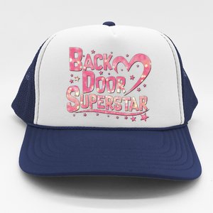 Back Door Superstar Meme Pink Glitter Trucker Hat