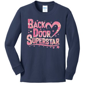 Back Door Superstar Meme Pink Glitter Kids Long Sleeve Shirt