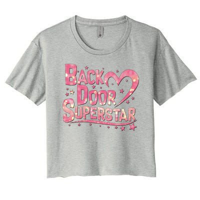 Back Door Superstar Meme Pink Glitter Women's Crop Top Tee