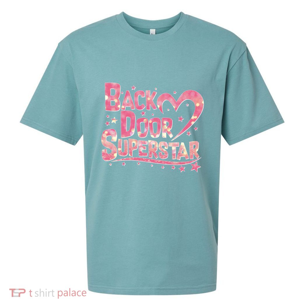 Back Door Superstar Meme Pink Glitter Sueded Cloud Jersey T-Shirt