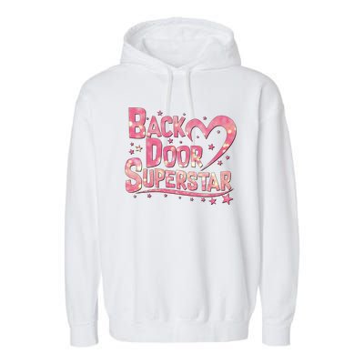 Back Door Superstar Meme Pink Glitter Garment-Dyed Fleece Hoodie