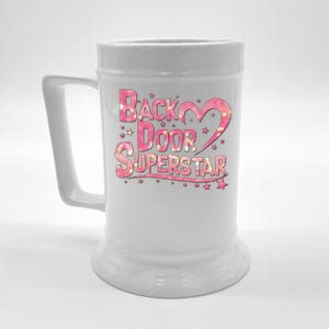 Back Door Superstar Meme Pink Glitter Beer Stein