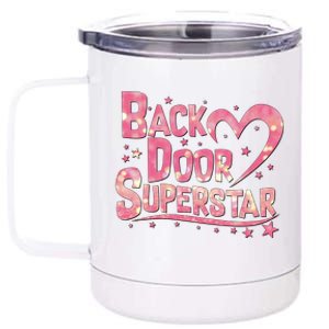 Back Door Superstar Meme Pink Glitter 12 oz Stainless Steel Tumbler Cup