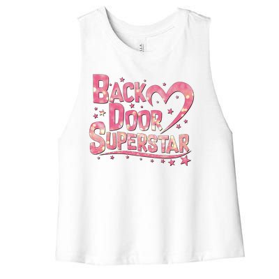 Back Door Superstar Meme Pink Glitter Women's Racerback Cropped Tank