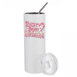 Back Door Superstar Meme Pink Glitter Stainless Steel Tumbler