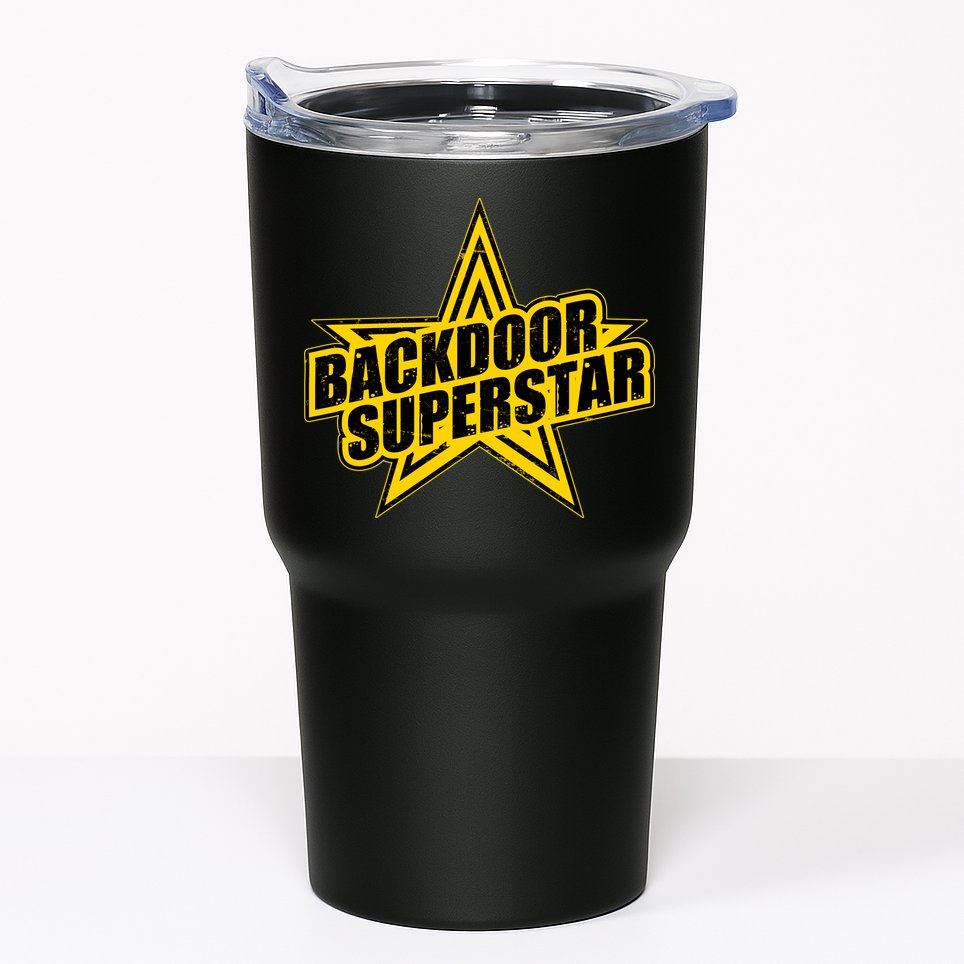 Back Door Superstar Meme Tumbler