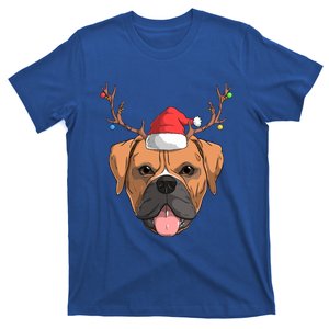 Boxer Dog Santa Claus Hat Christmas Xmas Reindeer Gift T-Shirt