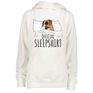 Boxer Dog Sleepshirt Womens Funnel Neck Pullover Hood