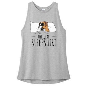 Boxer Dog Sleepshirt Ladies PosiCharge Tri-Blend Wicking Tank