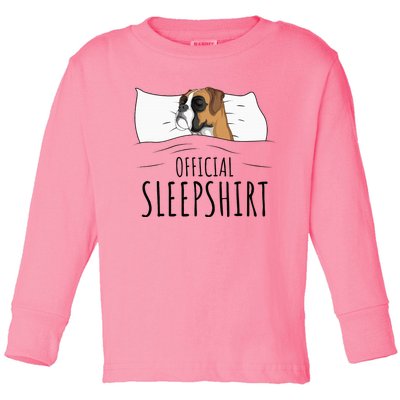 Boxer Dog Sleepshirt Toddler Long Sleeve Shirt