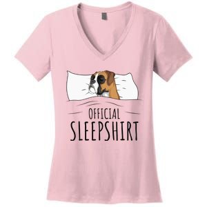 Boxer Dog Sleepshirt Women's V-Neck T-Shirt