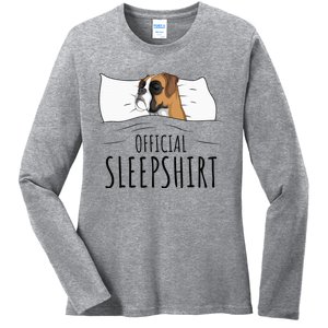 Boxer Dog Sleepshirt Ladies Long Sleeve Shirt