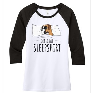 Boxer Dog Sleepshirt Women's Tri-Blend 3/4-Sleeve Raglan Shirt