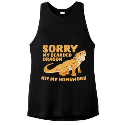 Bearded Dragon School My Bearded Dragon Ate My Homework Ladies PosiCharge Tri-Blend Wicking Tank