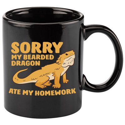 Bearded Dragon School My Bearded Dragon Ate My Homework 11oz C Handle Ceramic Mug