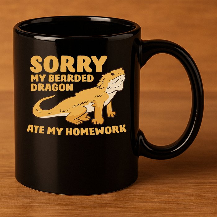 Bearded Dragon School My Bearded Dragon Ate My Homework 11oz C Handle Ceramic Mug