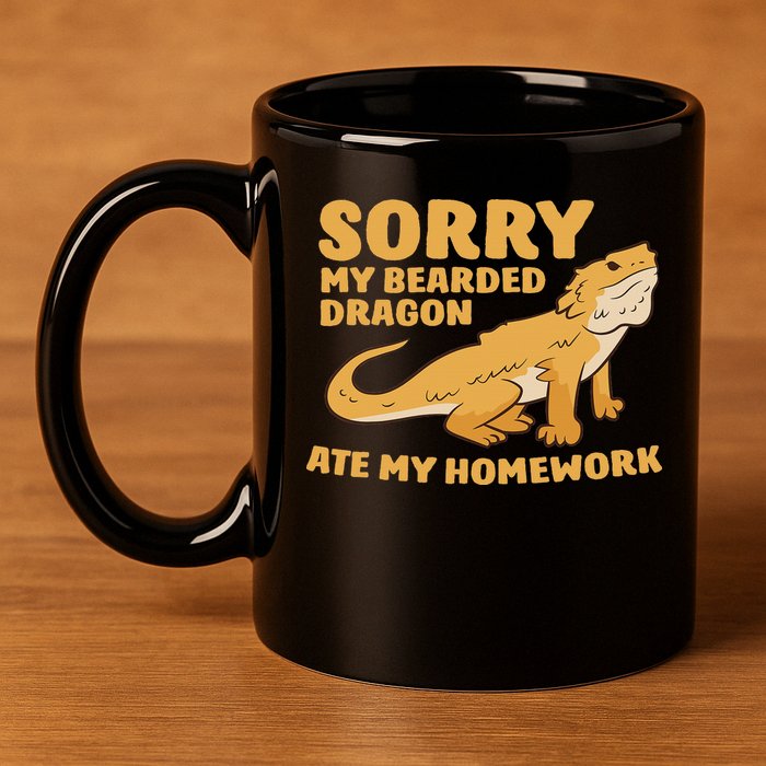 Bearded Dragon School My Bearded Dragon Ate My Homework 11oz C Handle Ceramic Mug