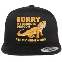 Bearded Dragon School My Bearded Dragon Ate My Homework Flat Bill Trucker Hat