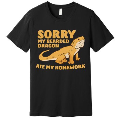 Bearded Dragon School My Bearded Dragon Ate My Homework Premium T-Shirt