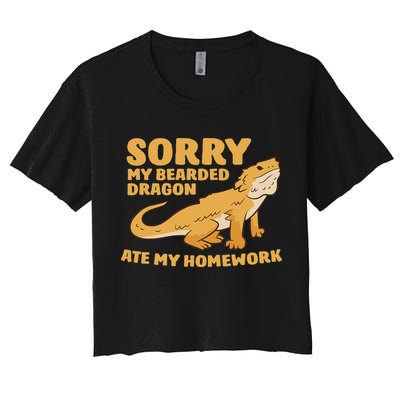 Bearded Dragon School My Bearded Dragon Ate My Homework Women's Crop Top Tee