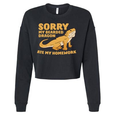 Bearded Dragon School My Bearded Dragon Ate My Homework Cropped Pullover Crew