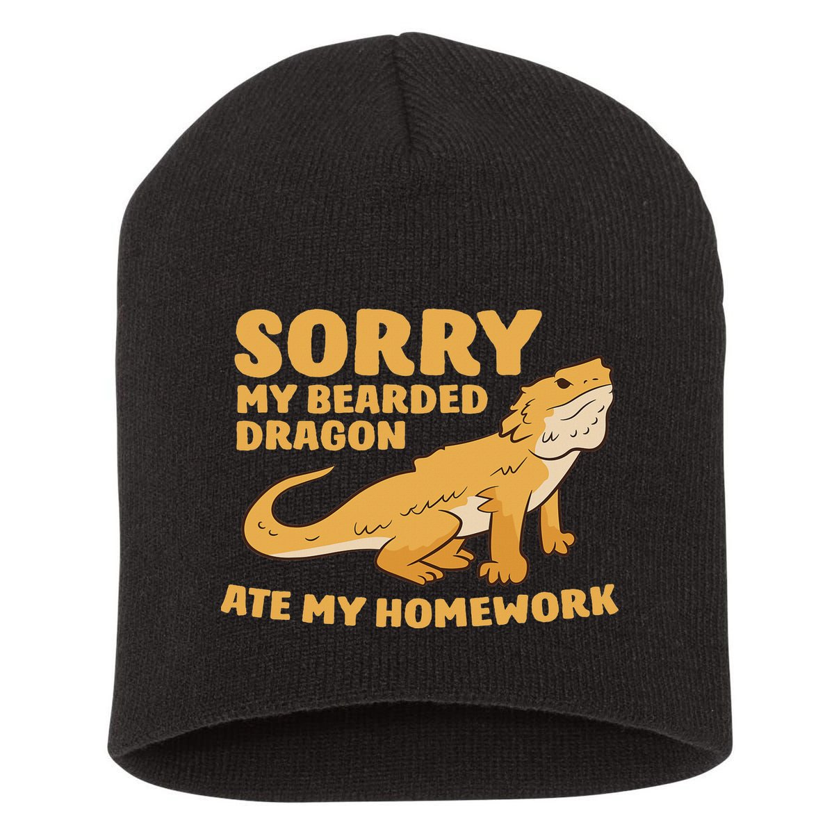 Bearded Dragon School My Bearded Dragon Ate My Homework Short Acrylic Beanie