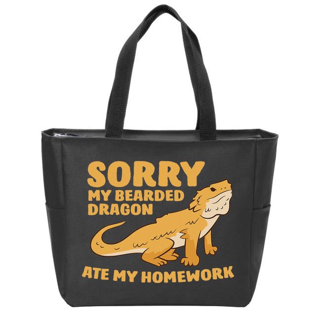 Bearded Dragon School My Bearded Dragon Ate My Homework Zip Tote Bag