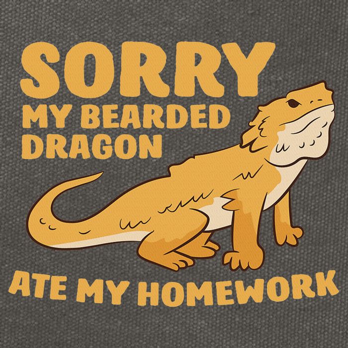 Bearded Dragon School My Bearded Dragon Ate My Homework Cotton Canvas Backpack