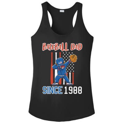 Baseball Dad Since 1988 Meaningful Gift Ladies PosiCharge Competitor Racerback Tank