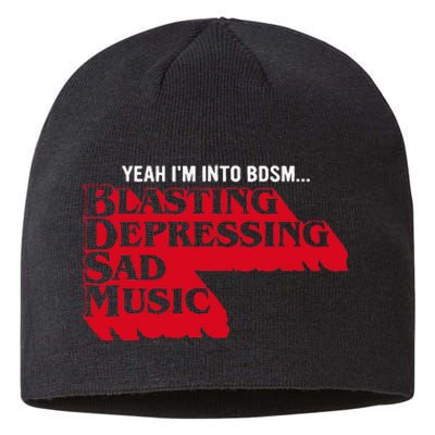 Blasting Depressing Sad Music Sustainable Beanie