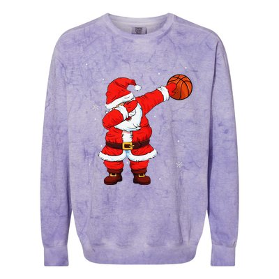 Basketball Dabbing Santa Funny Christmas Gifts For Colorblast Crewneck Sweatshirt