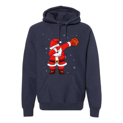 Basketball Dabbing Santa Funny Christmas Gifts For Premium Hoodie