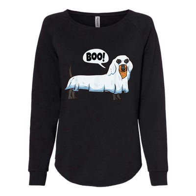 Boo Dachshund Spooky Dog Wiener Halloween Costume Gift Womens California Wash Sweatshirt