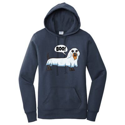 Boo Dachshund Spooky Dog Wiener Halloween Costume Gift Women's Pullover Hoodie