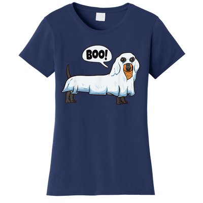 Boo Dachshund Spooky Dog Wiener Halloween Costume Gift Women's T-Shirt