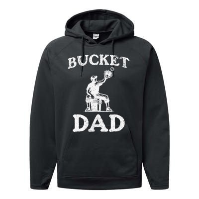 Bucket Dad Softball Dad Baseball Performance Fleece Hoodie