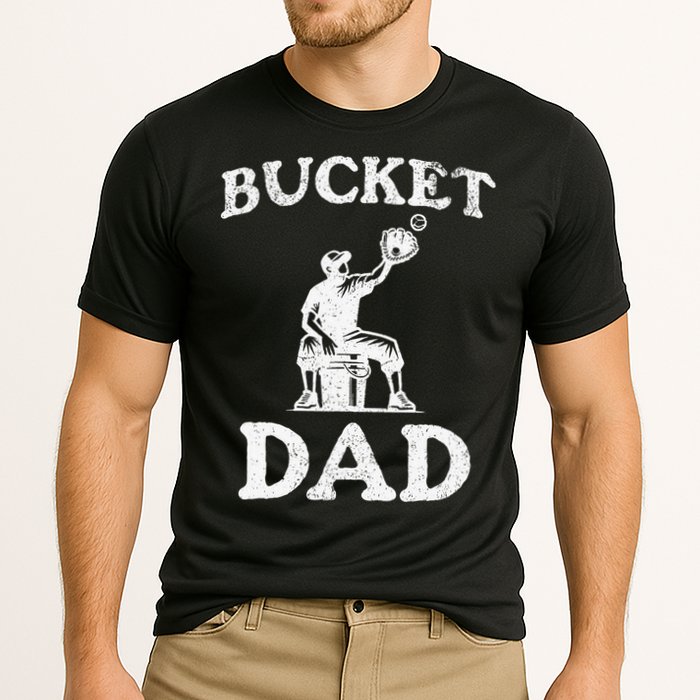 Bucket Dad Softball Dad Baseball Cooling Performance Crew T-Shirt
