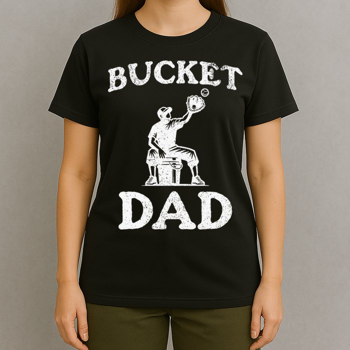 Bucket Dad Softball Dad Baseball T-Shirt