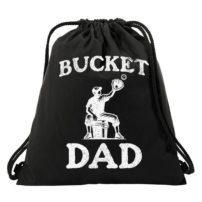 Bucket Dad Softball Dad Baseball Drawstring Bag
