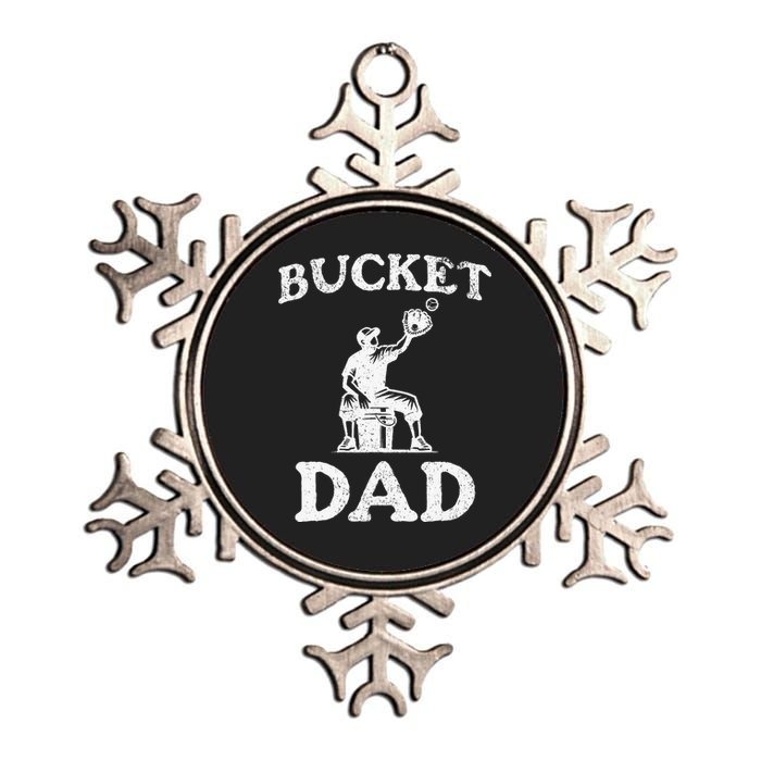 Bucket Dad Softball Dad Baseball Metallic Star Ornament