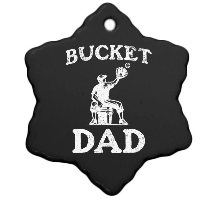 Bucket Dad Softball Dad Baseball Ceramic Star Ornament