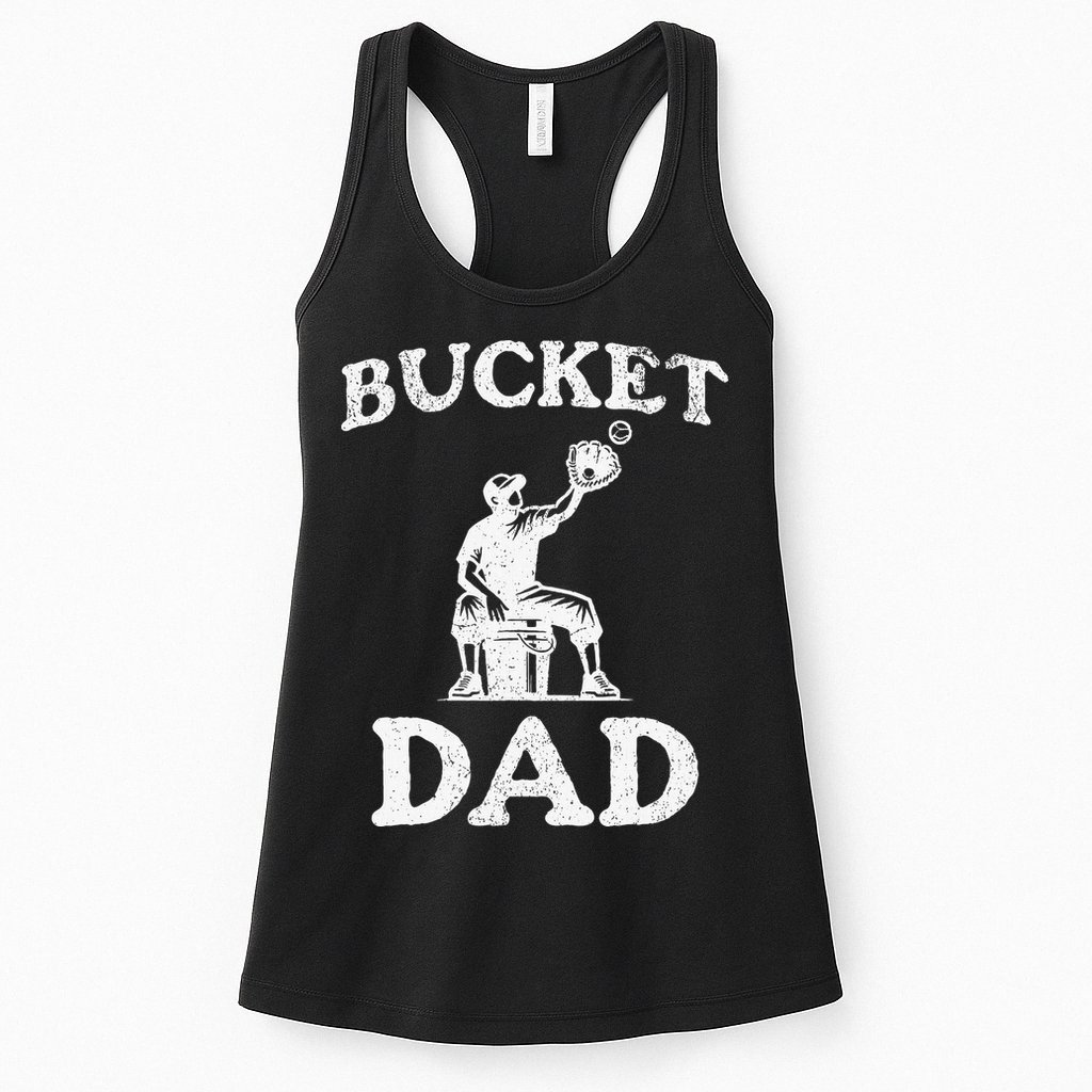 Bucket Dad Softball Dad Baseball Womens Tank Top