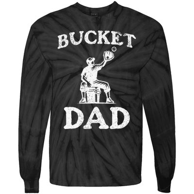 Bucket Dad Softball Dad Baseball Tie-Dye Long Sleeve Shirt